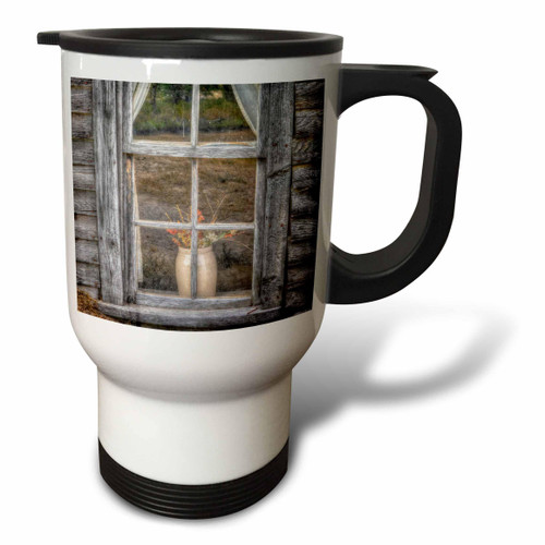 3dRose Mike Swindle Photography - Landscapes - Vase of flowers in window - Travel Mugs (tm-378174-1)