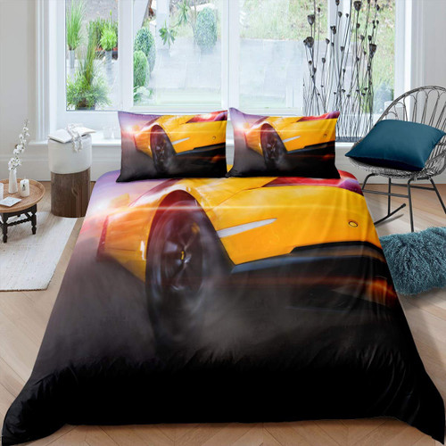 Boys Sports Car Comforter Cover Cool Yellow Race Sports Car Bedding Set Extreme Sports Theme Duvet Cover for Children Kids Teens Automobile Style Bedspread Cover Room Decor Bedclothes Twin Size Boys Sports Car Comforter Cover Cool Yellow Race Sports Car Bedding Set Extreme Sports Theme Duvet Cover for Children Kids Teens Automobile Style Bedspread Cover Room Decor Bedclothes Twin Size