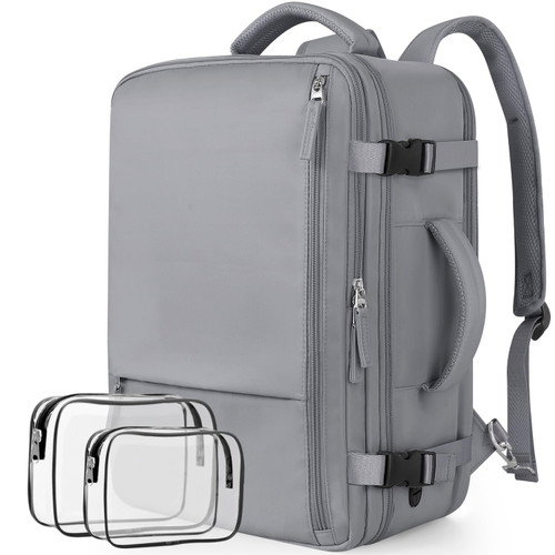 Snoffic Travel Backpack Men Women, Carry-ons Backpack Personal Item Size, Waterproof College Backpack, Business Work Hiking Casual Daypack Bag, Fits 17.3" Laptop, Dark Grey