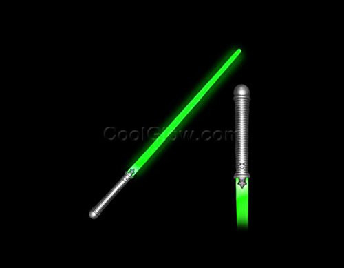 Fun Central I516 LED Light Up Light Saber, 6-Piece, 28-Inch, Green