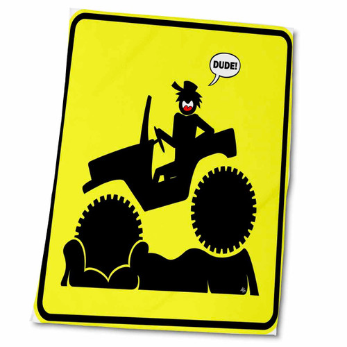 3dRose Mark Grace SCREAMNJIMMY Cars - BOGGIN Dude Yellow CAR Sign 1 - Towels (twl-39987-2)