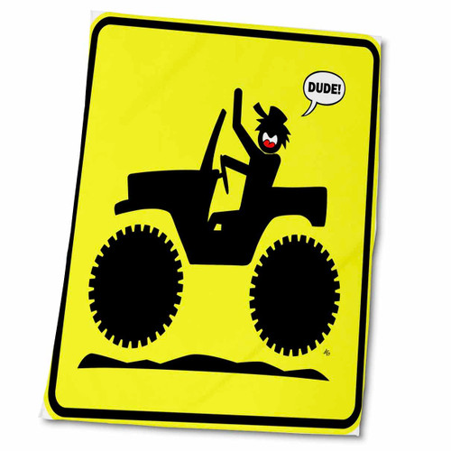 3dRose Mark Grace SCREAMNJIMMY Cars - CAR Dude 2 Yellow sign2 - Towels (twl-39864-2)