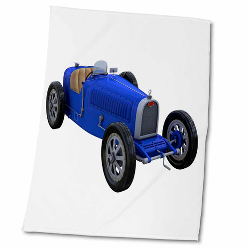 3dRose Boehm Graphics Car - Classic Blue Race Car - Towels (twl-218903-2)