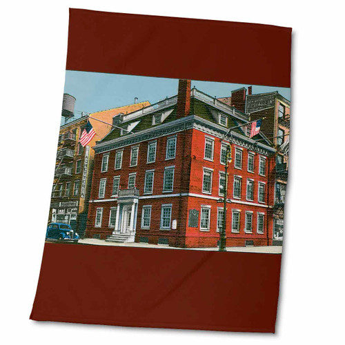 3dRose Large Brick Building with US Flags and Antique Car in New York City - Towels (twl-170138-2) 3dRose Large Brick Building with US Flags and Antique Car in New York City - Towels (twl-170138-2)