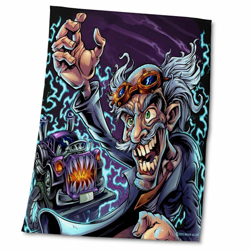 3dRose Light, Science, Illustration - Mad Scientist with a mad car - Towels (twl-252449-2)
