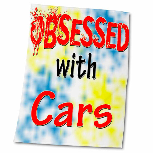 3dRose Blonde Designs Obsessed with - Obsessed with Cars - Towels (twl-241564-2)