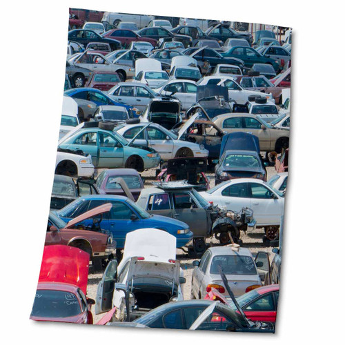 3dRose Rows of Old Wrecked Cars in Junkyard Near Alexandra Louisiana - Towels (twl-251056-2)