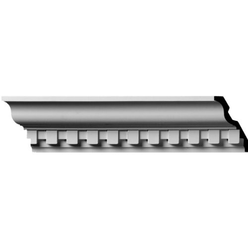 4 5/8"H x 2 7/8"P x 5 1/2"F x 94 1/2"L, (1 3/8" Repeat) Dentil Crown Moulding