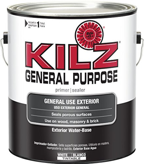 KILZ General Purpose Exterior Latex Primer/Sealer, White, 1 gallon