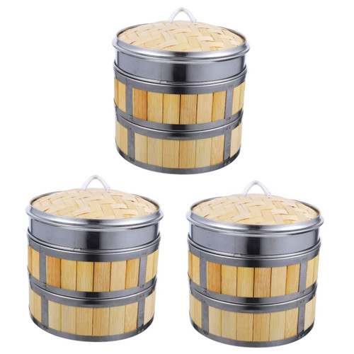 Zerodeko 3 Sets Steamer dumpling steamer basket bamboo dumpling steamer dim sum steamer dim sum basket bamboo steamer basket bao buns cooking tools Asia vegetable bamboo Zerodeko 3 Sets Steamer dumpling steamer basket bamboo dumpling steamer dim sum steamer dim sum basket bamboo steamer basket bao buns cooking tools Asia vegetable bamboo