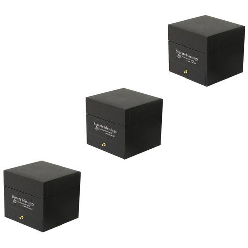 Garneck 3pcs Box jewelery organizer jewelry storage organizer the gift birthday jewelry gift case Rose Birthday Gift Day Gift drawer lipstick