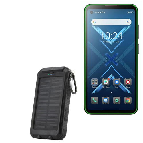 BoxWave Power Bank Compatible with Blackview BL5000 - Solar Rejuva PowerPack (10000mAh), Solar Powered Backup Power Bank 10000mAh - Jet Black