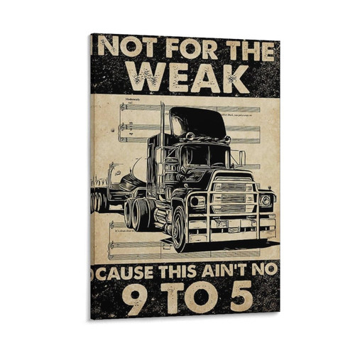 Posters Truck Driver Poster Inspirational Vintage Quotes Car Wall Art Old Fashioned Photos Canvas Art Poster And Wall Art Picture Print Modern Family Bedroom Decor 08x12inch(20x30cm) Frame-style