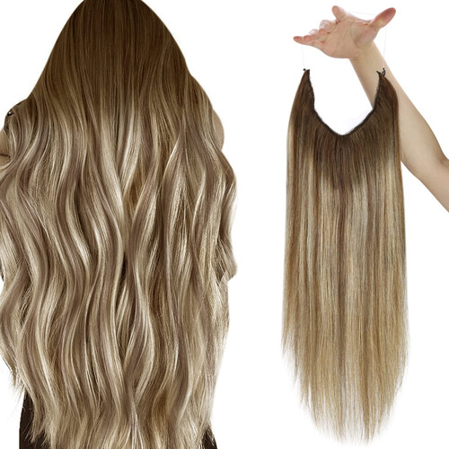 Sunny Invisible Wire Hair Extensions Ombre Fishing Line Hair Extensions Medium Brown Ombre Platinum Blonde Balayage Secret Wire Hair Extensions Real Human Hair Soft Human Hair Extensions 80g 12inch Sunny Invisible Wire Hair Extensions Ombre Fishing Line Hair Extensions Medium Brown Ombre Platinum Blonde Balayage Secret Wire Hair Extensions Real Human Hair Soft Human Hair Extensions 80g 12inch