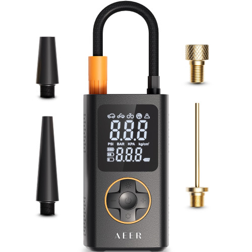 AEER Tire Inflator Portable Air Compressor Air Pump for Car Tires (150 PSI) - Cordless Bike Pump with Digital Tire Gauge and Motorcycle Tire Inflator with Auto-Shutoff Function AEER Tire Inflator Portable Air Compressor Air Pump for Car Tires (150 PSI) - Cordless Bike Pump with Digital Tire Gauge and Motorcycle Tire Inflator with Auto-Shutoff Function