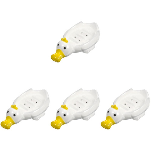 BESTOYARD 4pcs Cute Duck Ceramic Soap Dish Animal soap Holder self draining soap Dish self draining soap Tray soap Holder Shower Bathtub Tray Bathroom Soap Case Rod Holder Sink Ceramics BESTOYARD 4pcs Cute Duck Ceramic Soap Dish Animal soap Holder self draining soap Dish self draining soap Tray soap Holder Shower Bathtub Tray Bathroom Soap Case Rod Holder Sink Ceramics