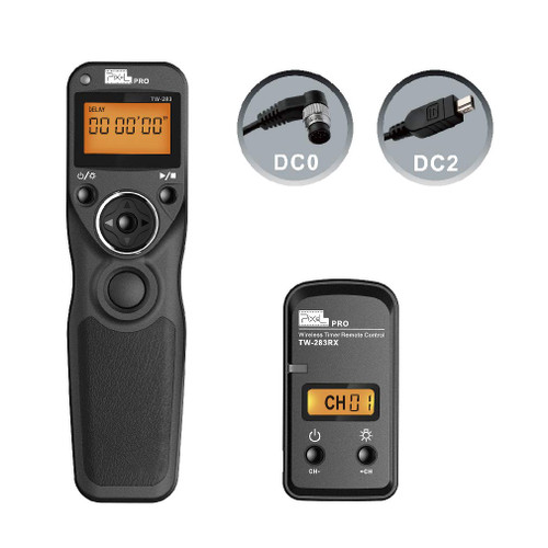 Remote Shutter Release for Nikon, Wireless Shutter Release Timer Remote Control Pixel TW-283 DC0/DC2 for Nikon Z6 Z7 Z9 D750 D610 D5200 D5300 D7500 D850 D800 D500