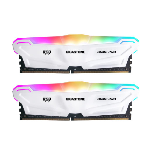 ?DDR4 RAM? Gigastone White RGB Game PRO Desktop RAM 16GB (2x8GB) DDR4 16GB DDR4-3200MHz PC4-25600 CL16 1.35V 288 Pin Unbuffered Non ECC UDIMM for PC Gaming Desktop Memory Module (Desktop ONLY)
