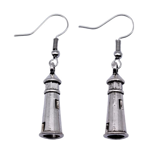 Lighthouse Charms Antique Silver Color earrings christmas clip earrings earings fashion jewelry 25x8mm 1pair Lighthouse Charms Antique Silver Color earrings christmas clip earrings earings fashion jewelry 25x8mm 1pair