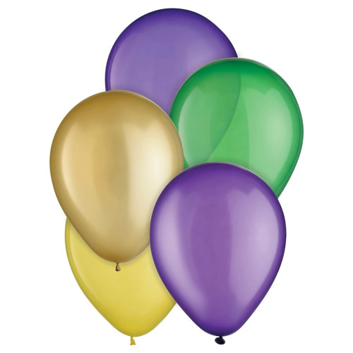 Mardi Gras Latex Balloons- 5" | Assorted Color | 25 Pcs.