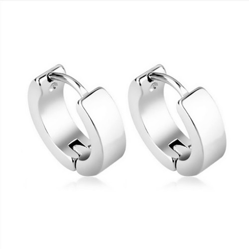 Reheyre 3-6 Pairs Men Women Jewelry Stainless Steel Huggie Hoop Earrings, Cross Dangle Huggie Hinged Hoop Earrings Silver