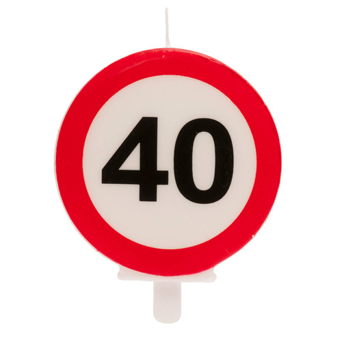 Dekora - Birthday Candles for Cakes with Forbidden Sign - Number 40 Dekora - Birthday Candles for Cakes with Forbidden Sign - Number 40
