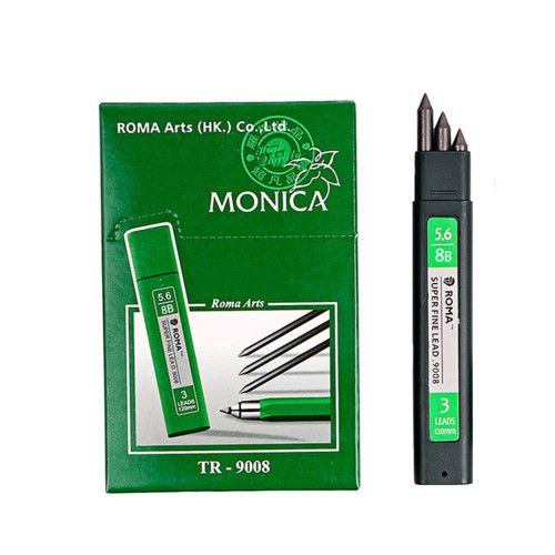 Mechanical Pencil 1PC Metal Automatic Pencil 5.6mm Art Sketch Automatic Pencil Students Drawing Stationery School Office Supplies(3pcs 8B lead)