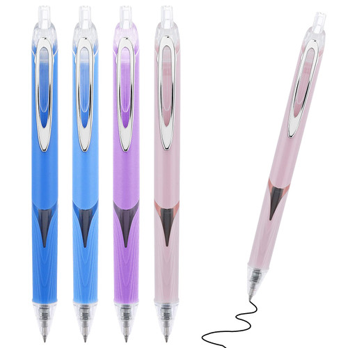 TIESOME 4 PCS Gel Ink Pens, 0.5mm Retractable Ballpoint Pens Aesthetic Ball Point Pen Black Ink Smooth Writing Pens Pastel Roller Ball Pens for School Office Gift Supplies