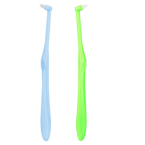 Ouligay 2Pcs Tuft Toothbrush Tufted Toothbrush End-Tuft Tapered Trim Toothbrush Soft Teeth Gap Toothbrush for Orthodontic Braces Single Compact Interdental Interspace Toothbrush for Detail Cleaning
