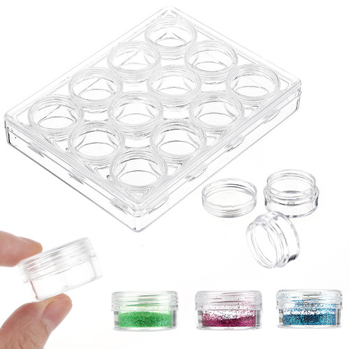 Sibba 12 Grids Diamond Painting Storage Containers, Embroidery Diamond Storage Box, Beads Organizer Case with Lid Clear for DIY Jewelry Nail Art Accessories Sibba 12 Grids Diamond Painting Storage Containers, Embroidery Diamond Storage Box, Beads Organizer Case with Lid Clear for DIY Jewelry Nail Art Accessories