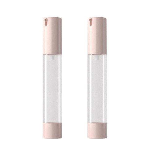 2PCS 30ml/1oz Empty Plastic Airless Vacuum Pump Bottle Dispenser Refillable Travel Makeup Lotion Cream Sample Packing Container Jar for Liquid Foundation Essence Emulsion Serum (Pink)