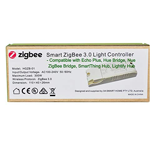 110-240V Smart ZigBee 3.0 Light Switch Controller Compatible with Echo Plus and Common Zigbee Bridge Hub to Control Normal Lights, Home Automation and Voice Control