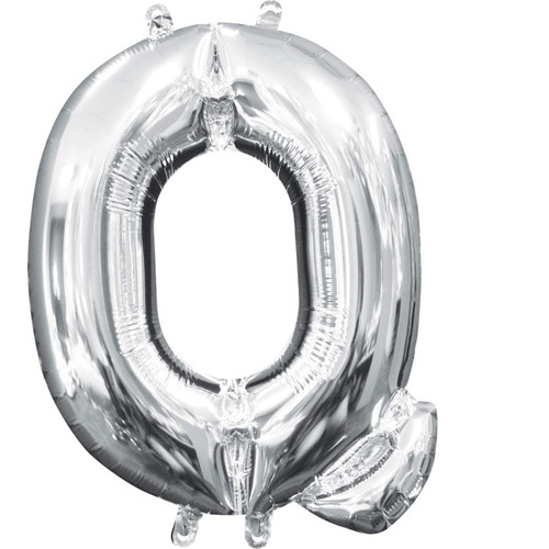 Amscan Air?Filled Letter Q Balloon, 16", Silver