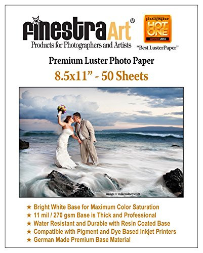 8.5" X 11" 50 Sheets Premium Luster Inkjet Photo Paper [Office Product]