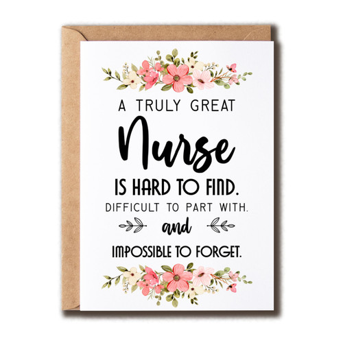 EruditeGifts A Truly Great Nurse Is Hard To Find Card - Nurse Thank You Card - Funny Appreciation Card - Funny Card For Nurse EruditeGifts A Truly Great Nurse Is Hard To Find Card - Nurse Thank You Card - Funny Appreciation Card - Funny Card For Nurse