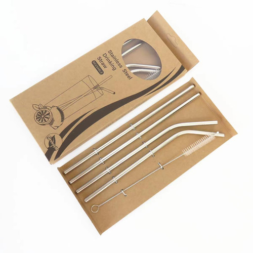 SolntoYou 304 Stainless Steel Straws Reusable Metal Drinking Straws with Cleaning Brush