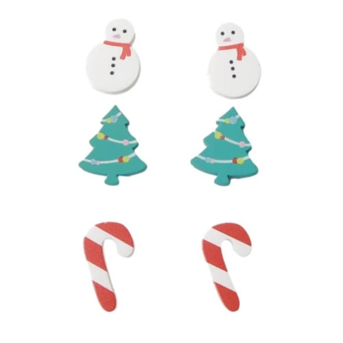 3 Pairs Christmas Earrings Christmas Tree Deer Santa Hat Snowman Gingerbread Acrylic Earrings Cute Funny For Teen Girls Holiday Jewelry Gift (Set 1) 3 Pairs Christmas Earrings Christmas Tree Deer Santa Hat Snowman Gingerbread Acrylic Earrings Cute Funny For Teen Girls Holiday Jewelry Gift (Set 1)