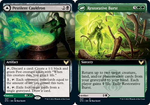 Magic: The Gathering - Pestilent Cauldron // Restorative Burst - Foil - Extended Art - Strixhaven: School of Mages