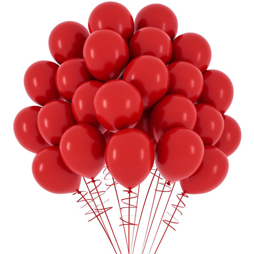 RUBFAC Red Balloons, 70pcs 5 Inch Premium Red Balloons and Ribbon, Thick Latex Balloons for Birthday Wedding Baby Shower Graduation Anniversary Party Decorations RUBFAC Red Balloons, 70pcs 5 Inch Premium Red Balloons and Ribbon, Thick Latex Balloons for Birthday Wedding Baby Shower Graduation Anniversary Party Decorations