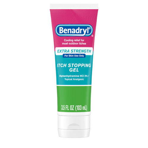 Benadryl Extra Strength Anti-Itch Topical Gel with 2% Diphenhydramine HCI for Itch Relief of Outdoor Itches Associated with Poison Ivy, Insect Bites & More, 3.5 fl. oz
