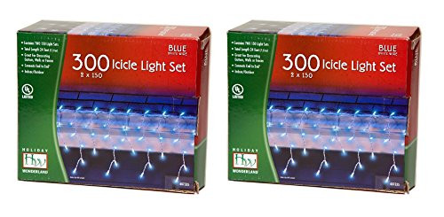 Noma/Inliten Holiday Wonderlands 300 Count Blue Icicle Light Set (Pack of 2)