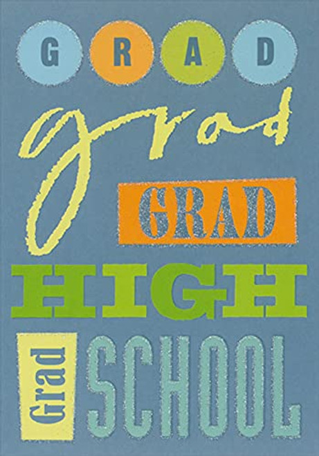 Designer Greetings Sparkling GRAD, Grad, GRAD High School Graduation Congratulations Card Designer Greetings Sparkling GRAD, Grad, GRAD High School Graduation Congratulations Card