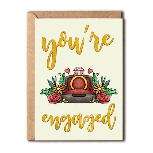 NHBGift You Are Engaged Card - Funny Wedding Card - Engagement Congratulations Card - Greeting Newly Engaged - Card For Couple