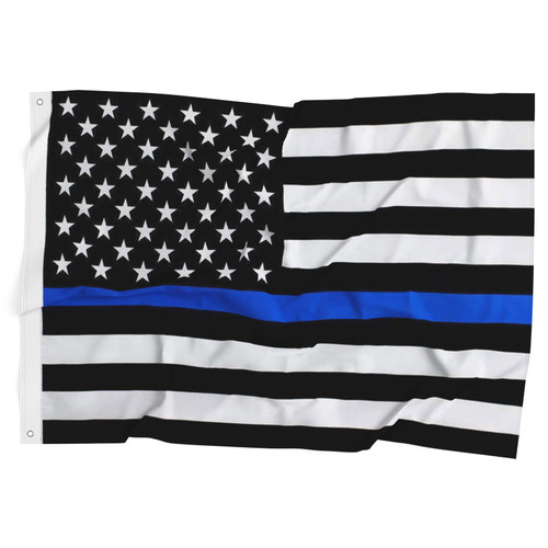 DELAYNOMORE77 Thin Blue Line Flag United States Policeman Banner Polyester 3x5 Foot Flags Vivid Color and UV Fade Resistant Flag Outdoor Banner