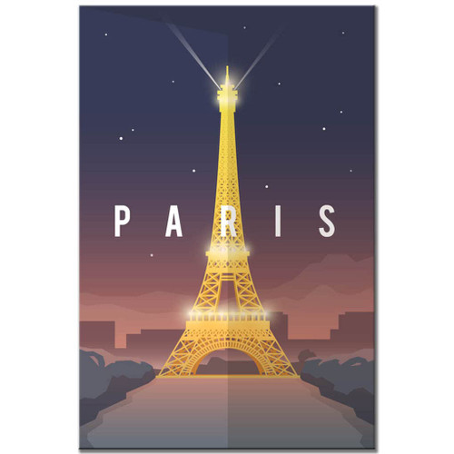 Paris Fridge Magnet France Vintage Poster Night Eiffel Tower Travel Souvenir Paris Fridge Magnet France Vintage Poster Night Eiffel Tower Travel Souvenir