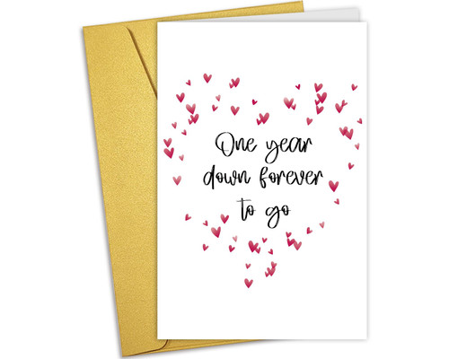 Nchigedy Happy One Year Anniversary Card for Him Her, Romantic 1st Anniversary Card for Girlfriend Boyfriend, First Anniversary Card for Husband Wife