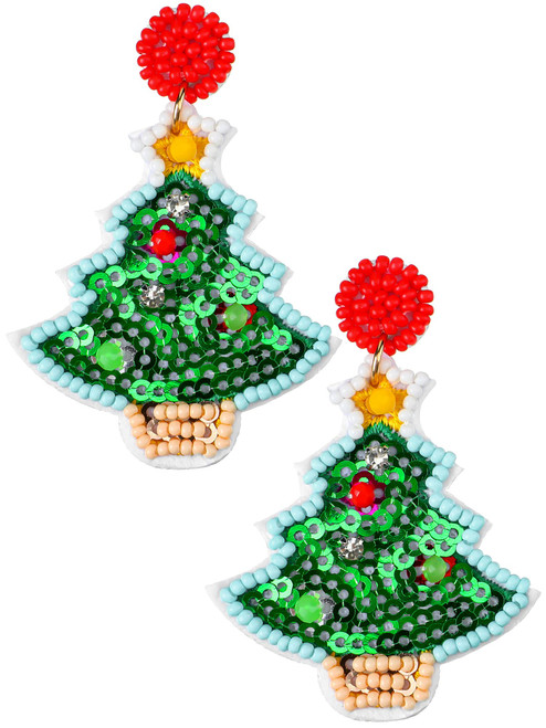 1 Pair Christmas Beaded Earrings Dangling Earrings Cute Christmas Earrings Christmas Tree Earrings Colorful Holiday Earrings Jewelry Gift for Women (Christmas Tree) 1 Pair Christmas Beaded Earrings Dangling Earrings Cute Christmas Earrings Christmas Tree Earrings Colorful Holiday Earrings Jewelry Gift for Women (Christmas Tree)