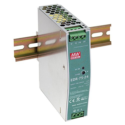 MEAN WELL EDR-75-12 AC-DC Switching DIN Rail Power Supply 12V 6.3 Amp MEAN WELL EDR-75-12 AC-DC Switching DIN Rail Power Supply 12V 6.3 Amp