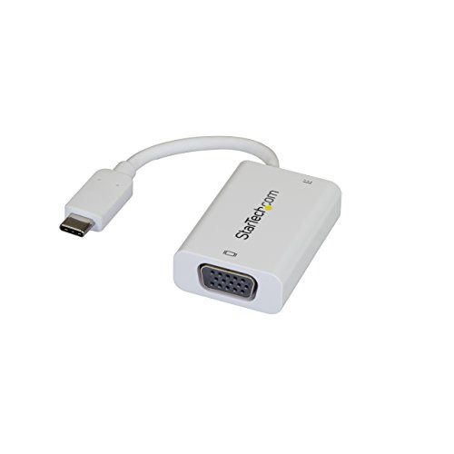 StarTech.com USB-C to VGA Adapter - with Power Delivery (USB PD) - USB C Adapter - USB Type C to VGA Projector Adapter