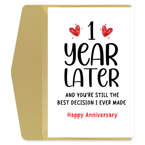 OfficeKolor One Year Anniversary Card Gift for Boyfriend Husband 1 Year Anniversary Card for Fiance Girlfriend Wife Valentines Day Card Gift 1st First Anniversary Card for Him Her Men Women OfficeKolor One Year Anniversary Card Gift for Boyfriend Husband 1 Year Anniversary Card for Fiance Girlfriend Wife Valentines Day Card Gift 1st First Anniversary Card for Him Her Men Women